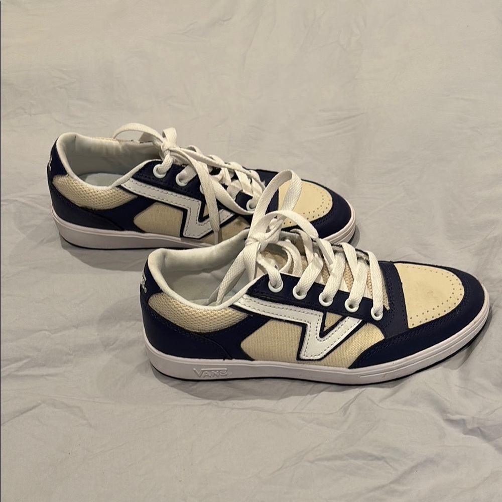 Vans Cream and Navy Sneakers